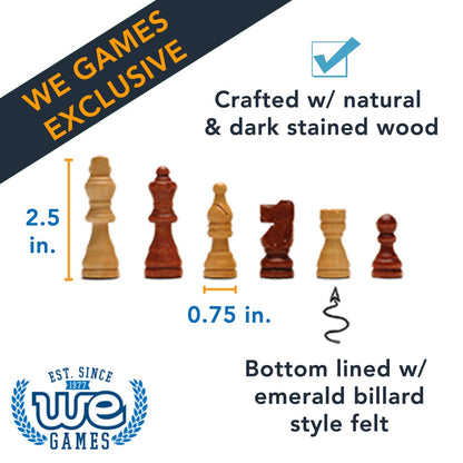 WE Games French Staunton Wood Chess Pieces with 2.5 inch King