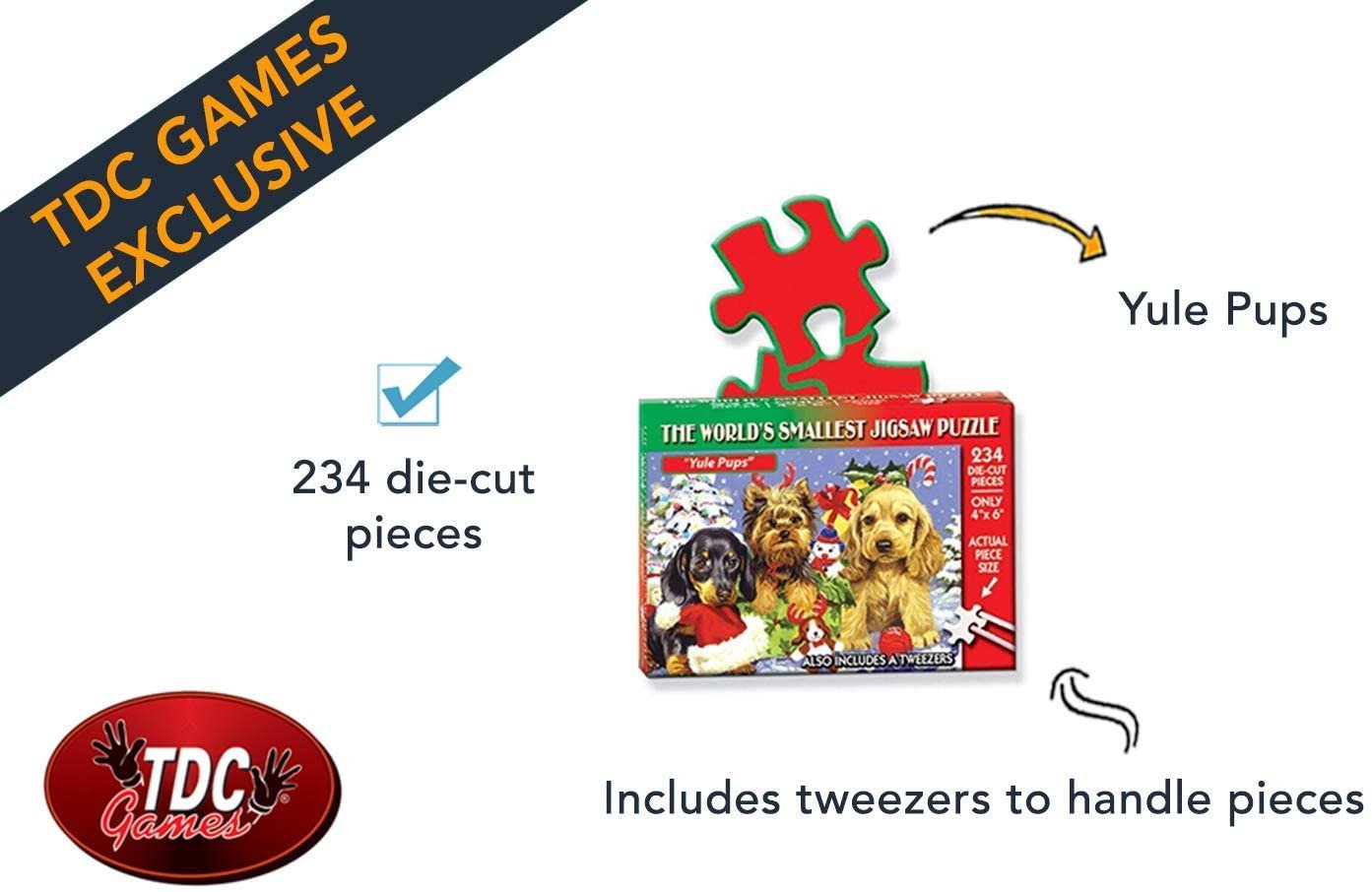 TDC Games World's Smallest Jigsaw Puzzle - Yule Pups, 6 in.