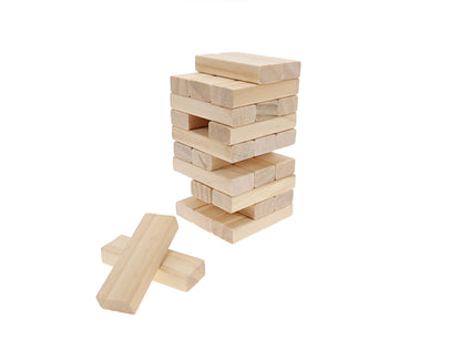 WE Games Wooden Blocks Stacking Tower Game with Wooden Box, Short, 27 Blocks