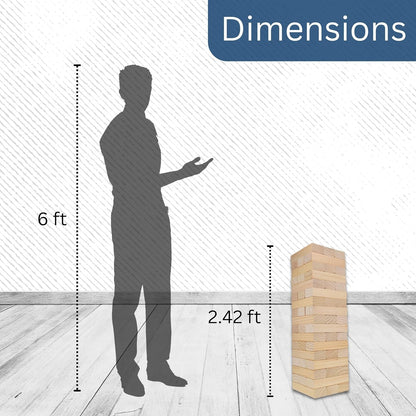 Giant Wood Block Stacking Tower Game, 29 in. Tall