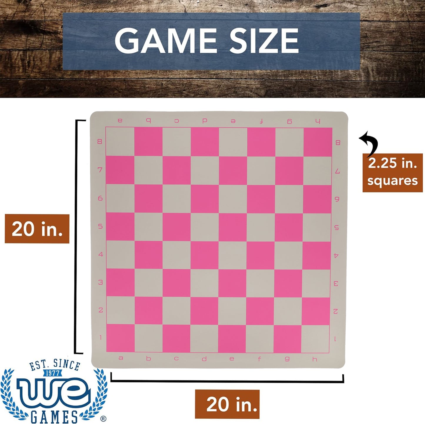 WE Games Tournament Roll Up Vinyl Chess Board - 20 inches