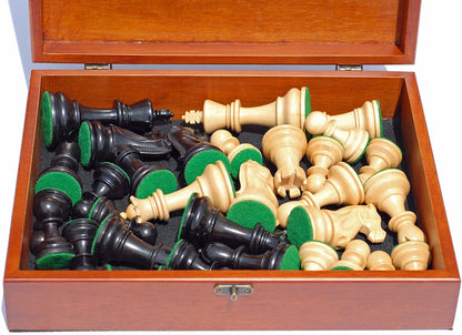 WE Games Weighted Jacques Wood Chess Pieces in Box, 3.5 in. King