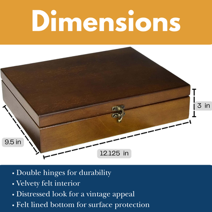 WE Games Old World Wooden Treasure Box with Brass Latch