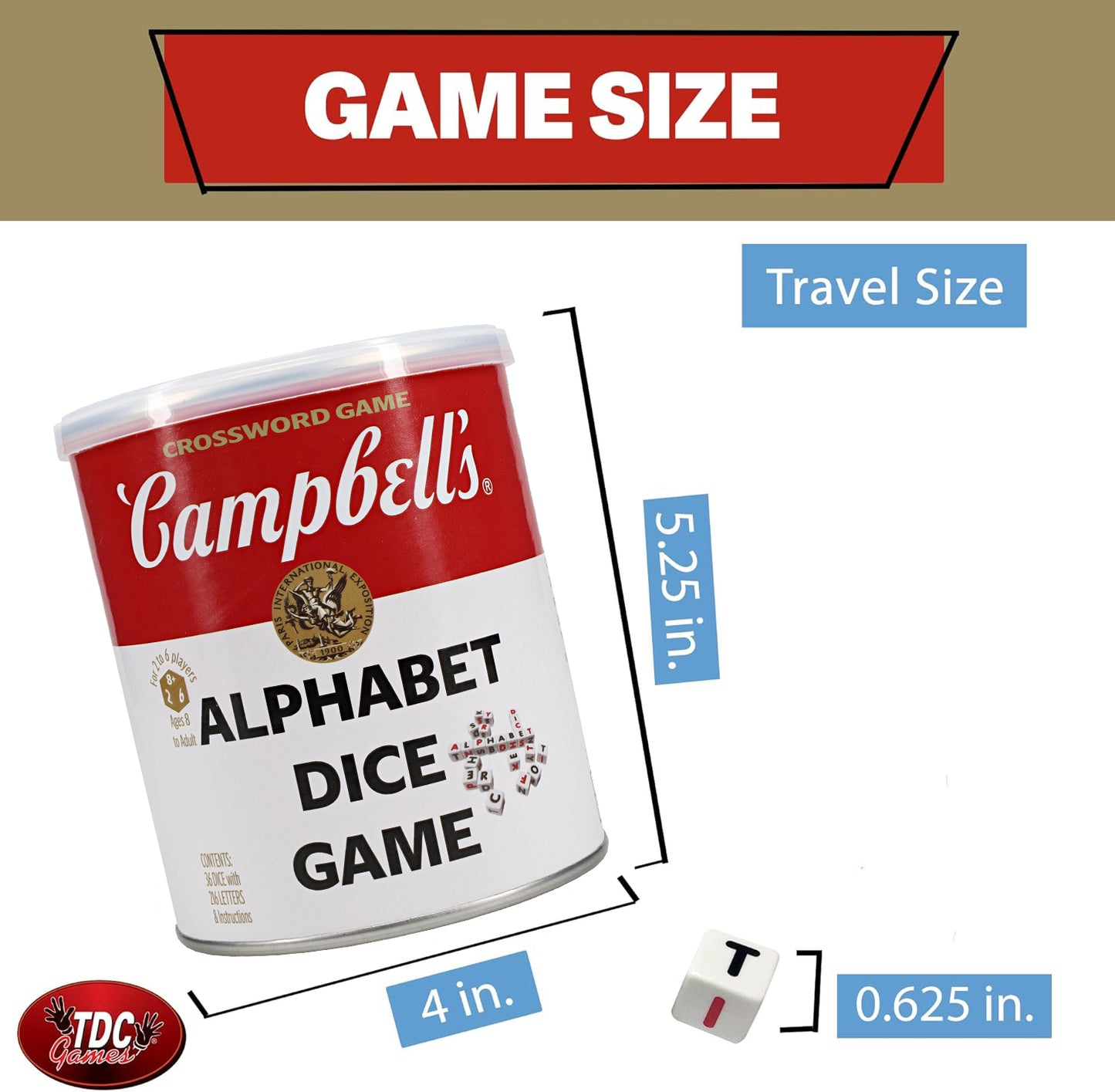 TDC Games Campbell's Alphabet Dice Word Game