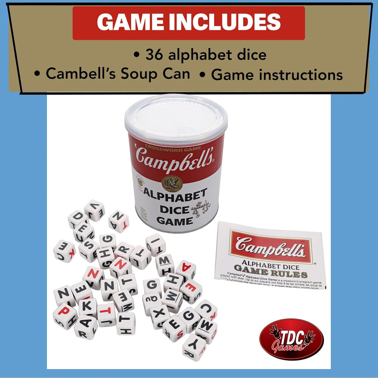 TDC Games Campbell's Alphabet Dice Word Game