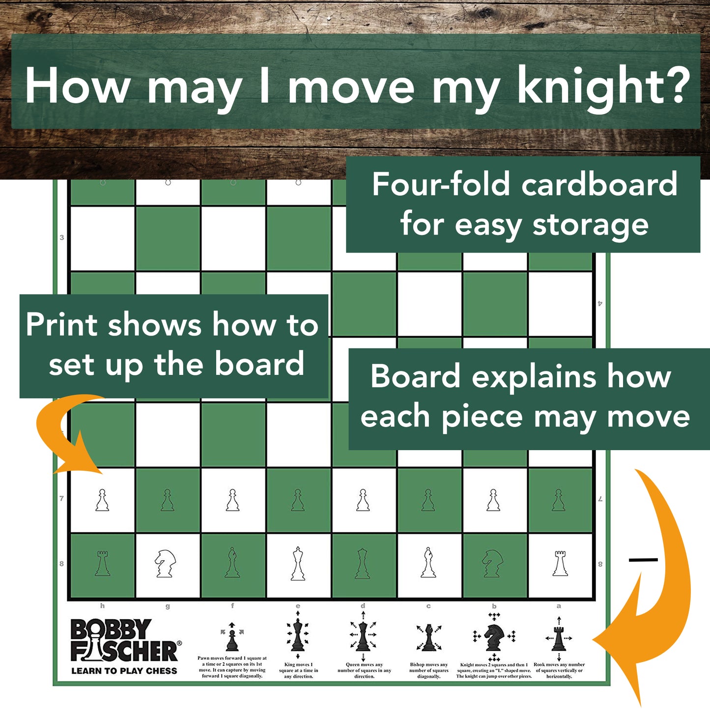 Bobby Fischer Learn to Play Chess Set Board Game