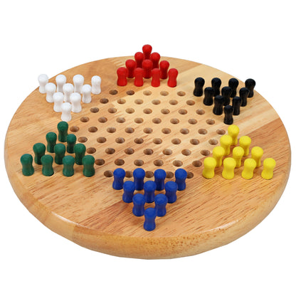 WE Games Chinese Checkers with Pegs - Solid Wood Travel Size - 7 in.