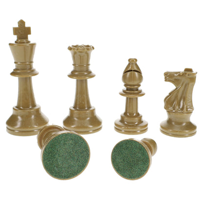 WE Games Color Bright Plastic Staunton Tournament Chess Pieces with 3.75 in. King - Half Chess Set of Chess Pieces Only, Gold