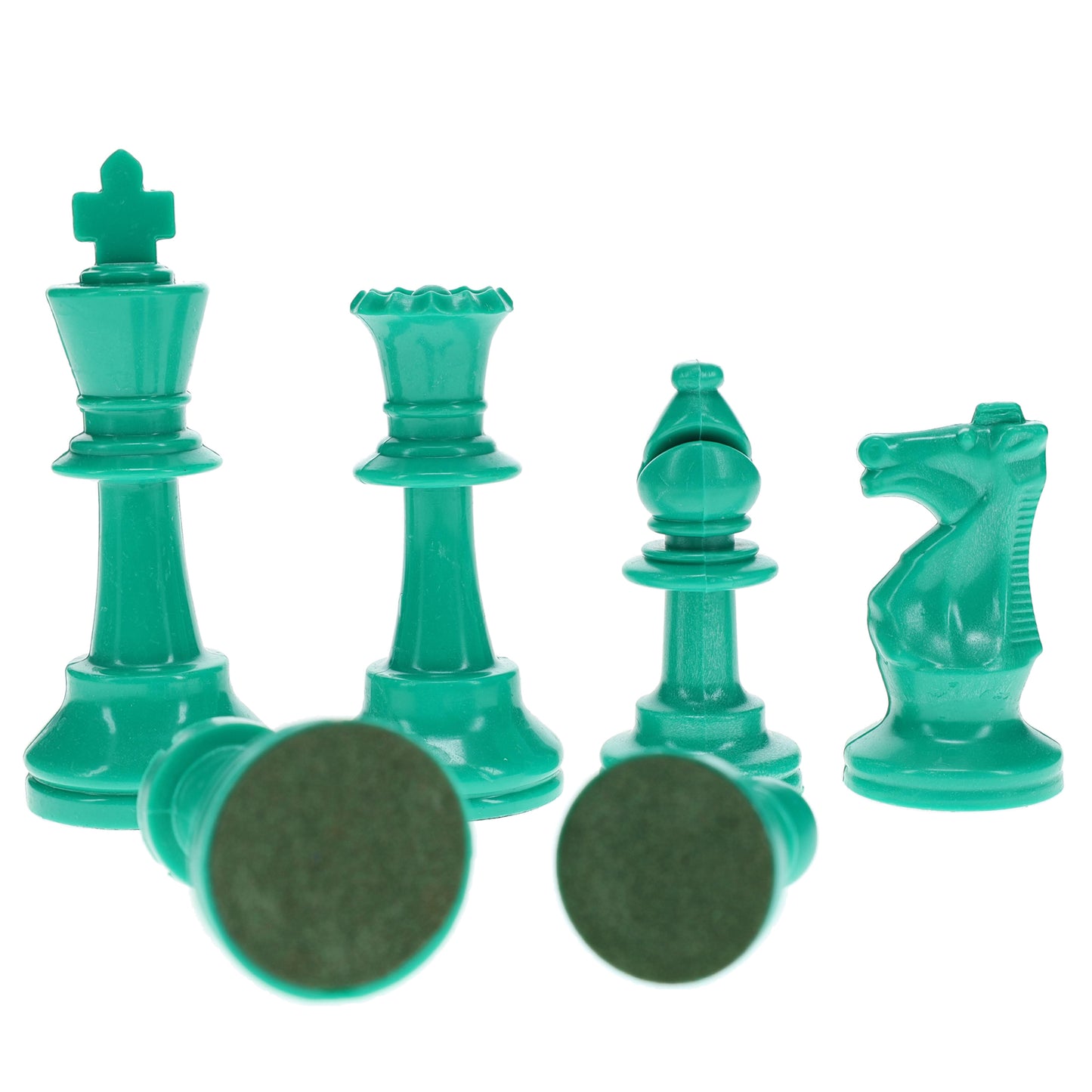 WE Games Color Bright Plastic Staunton Tournament Chess Pieces with 3.75 in. King - Half Chess Set of Chess Pieces Only, Teal