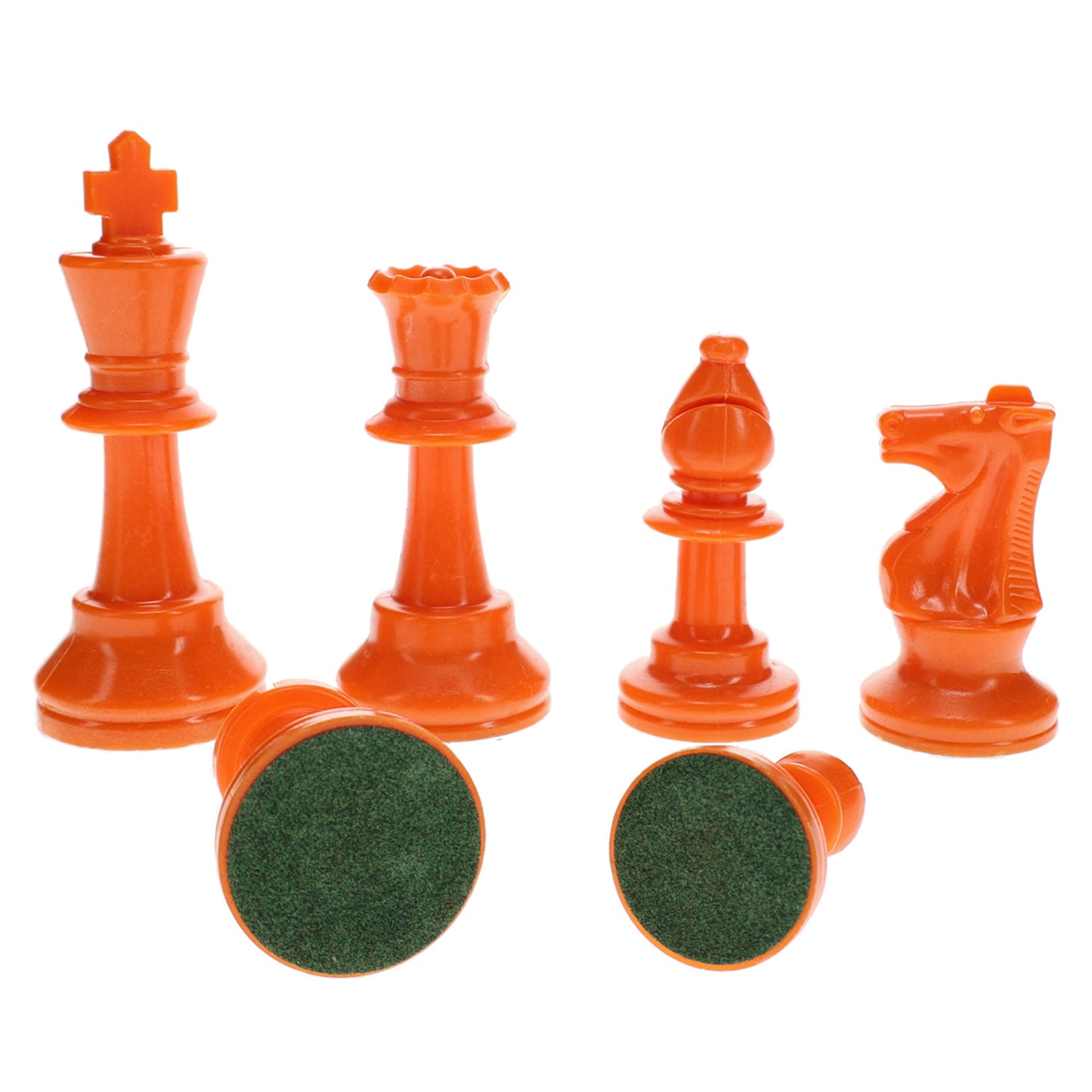 WE Games Color Bright Plastic Staunton Tournament Chess Pieces with 3.75 in. King - Half Chess Set of Chess Pieces Only, Orange