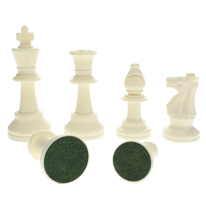 WE Games Color Bright Plastic Staunton Tournament Chess Pieces with 3.75 in. King - Half Chess Set of Chess Pieces Only, White