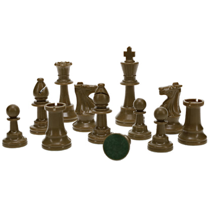 WE Games Color Bright Plastic Staunton Tournament Chess Pieces with 3.75 in. King - Half Chess Set of Chess Pieces Only, Gold