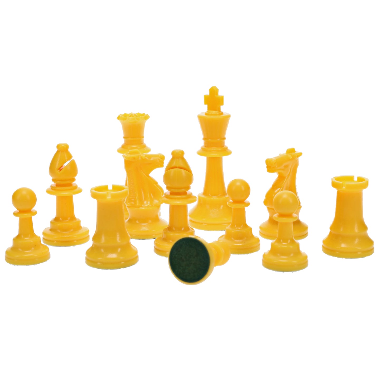 WE Games Color Bright Plastic Staunton Tournament Chess Pieces with 3.75 in. King - Half Chess Set of Chess Pieces Only, Yellow