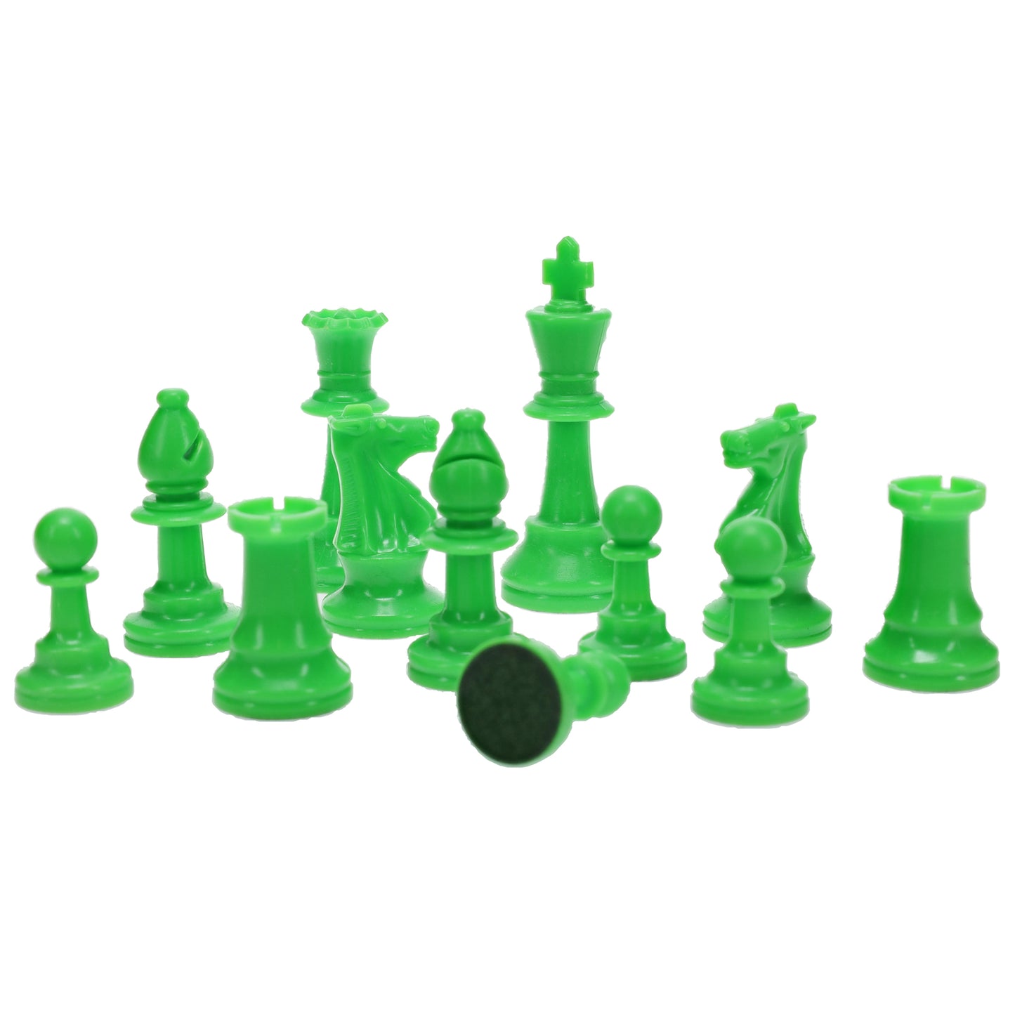 WE Games Color Bright Plastic Staunton Tournament Chess Pieces with 3.75 in. King - Half Chess Set of Chess Pieces Only, Neon Green