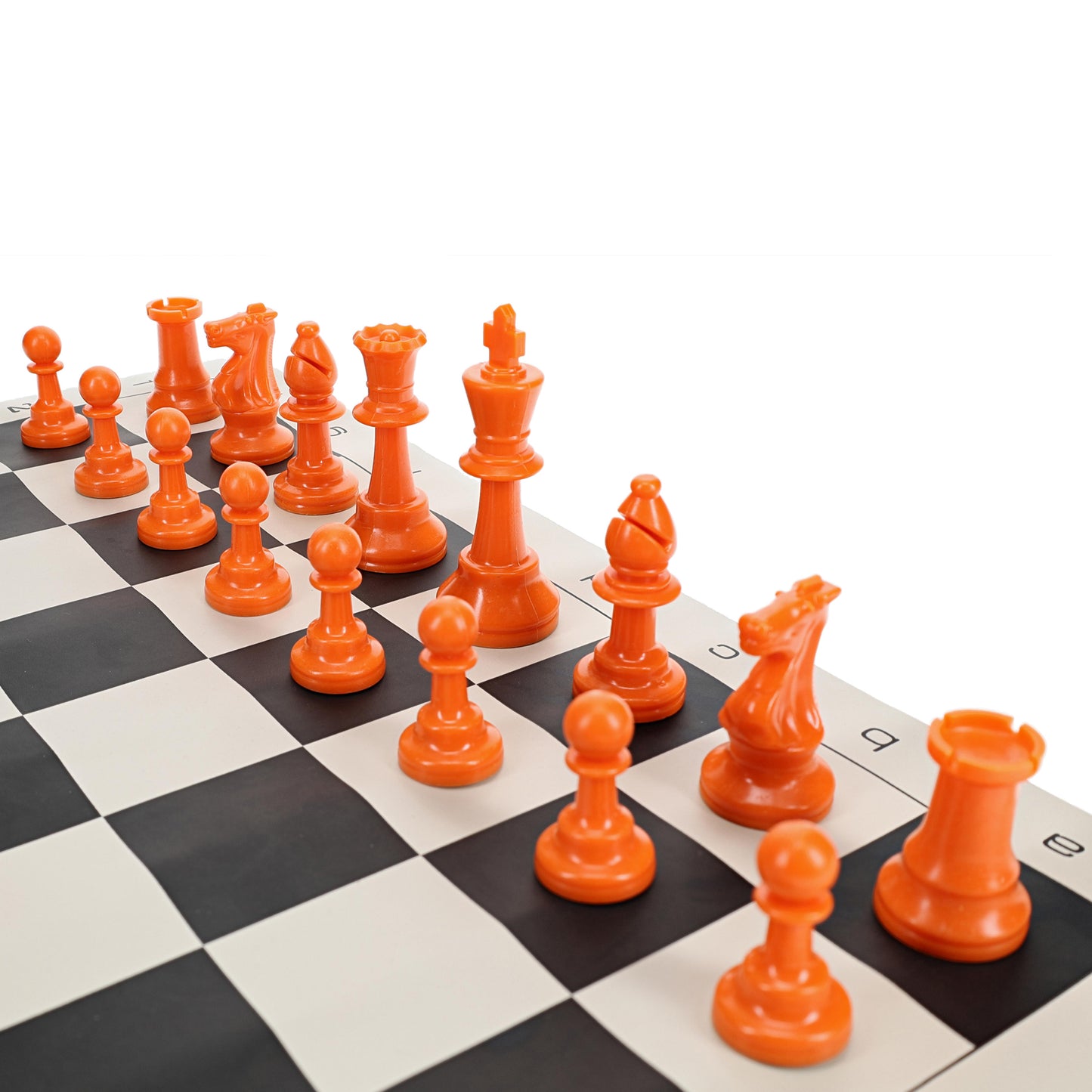 WE Games Color Bright Plastic Staunton Tournament Chess Pieces with 3.75 in. King - Half Chess Set of Chess Pieces Only, Orange