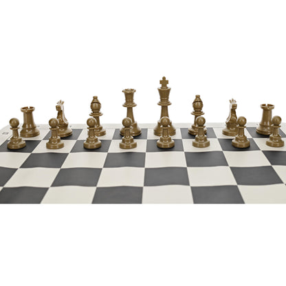 WE Games Color Bright Plastic Staunton Tournament Chess Pieces with 3.75 in. King - Half Chess Set of Chess Pieces Only, Gold