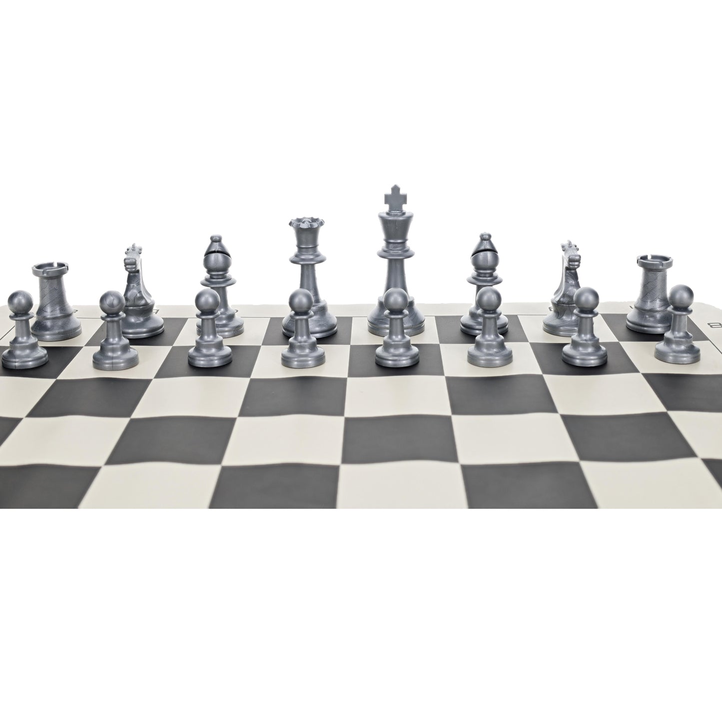 WE Games Color Bright Plastic Staunton Tournament Chess Pieces with 3.75 in. King - Half Chess Set of Chess Pieces Only, Silver