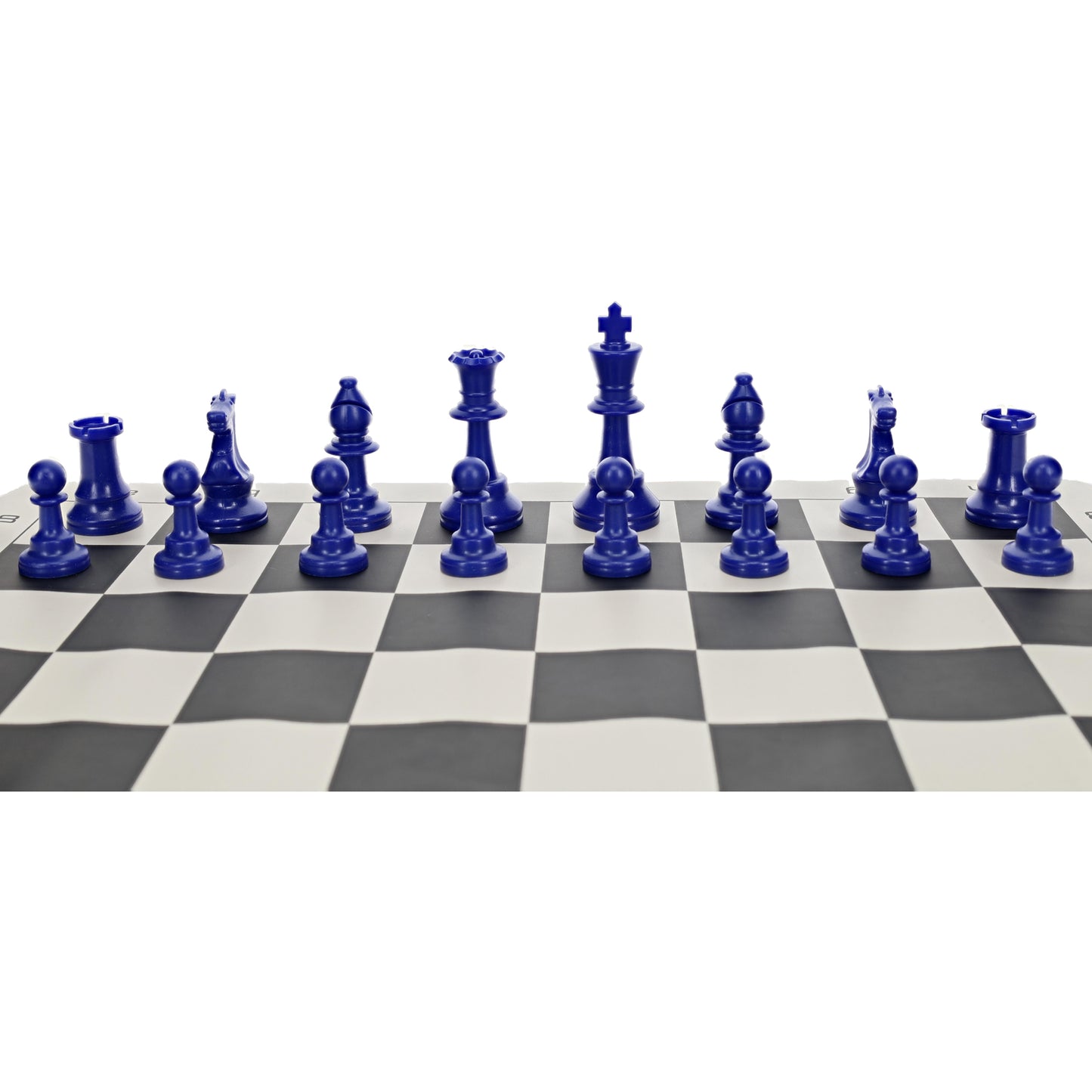 WE Games Color Bright Plastic Staunton Tournament Chess Pieces with 3.75 in. King - Half Chess Set of Chess Pieces Only, Blue