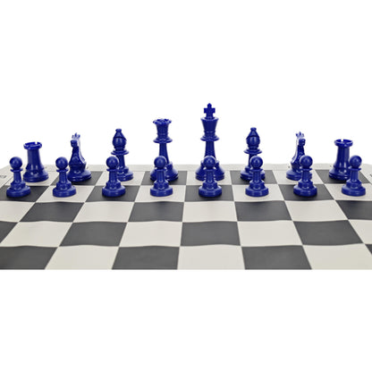 WE Games Color Bright Plastic Staunton Tournament Chess Pieces with 3.75 in. King - Half Chess Set of Chess Pieces Only, Blue