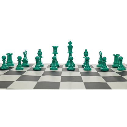 WE Games Color Bright Plastic Staunton Tournament Chess Pieces with 3.75 in. King - Half Chess Set of Chess Pieces Only, Teal