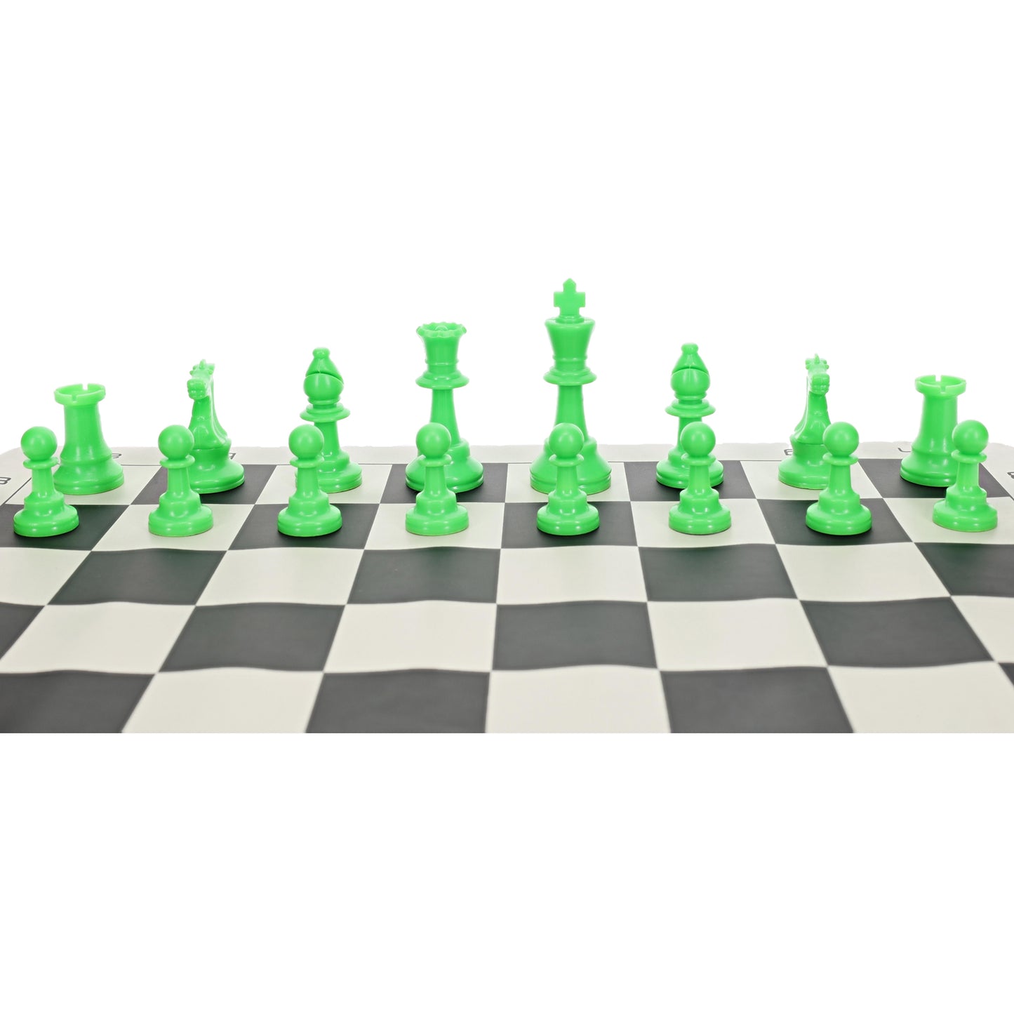 WE Games Color Bright Plastic Staunton Tournament Chess Pieces with 3.75 in. King - Half Chess Set of Chess Pieces Only, Neon Green