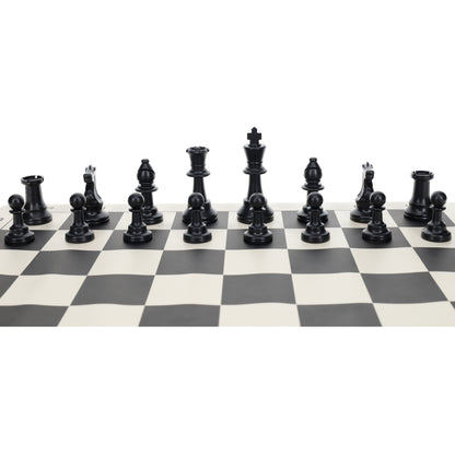 WE Games Color Bright Plastic Staunton Tournament Chess Pieces with 3.75 in. King - Half Chess Set of Chess Pieces Only, Black