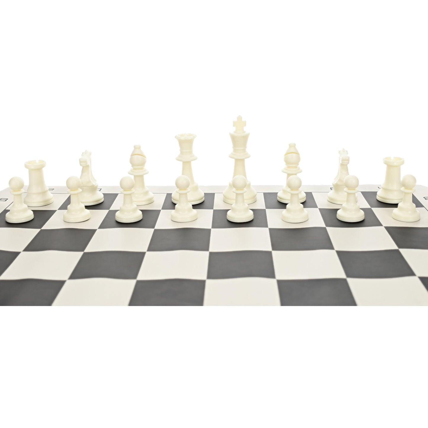 WE Games Color Bright Plastic Staunton Tournament Chess Pieces with 3.75 in. King - Half Chess Set of Chess Pieces Only, White