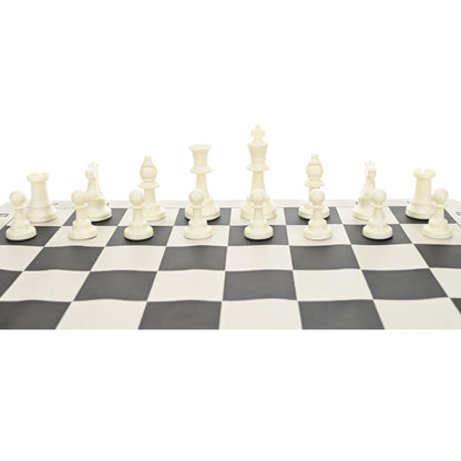 WE Games Color Bright Plastic Staunton Tournament Chess Pieces with 3.75 in. King - Half Chess Set of Chess Pieces Only, White