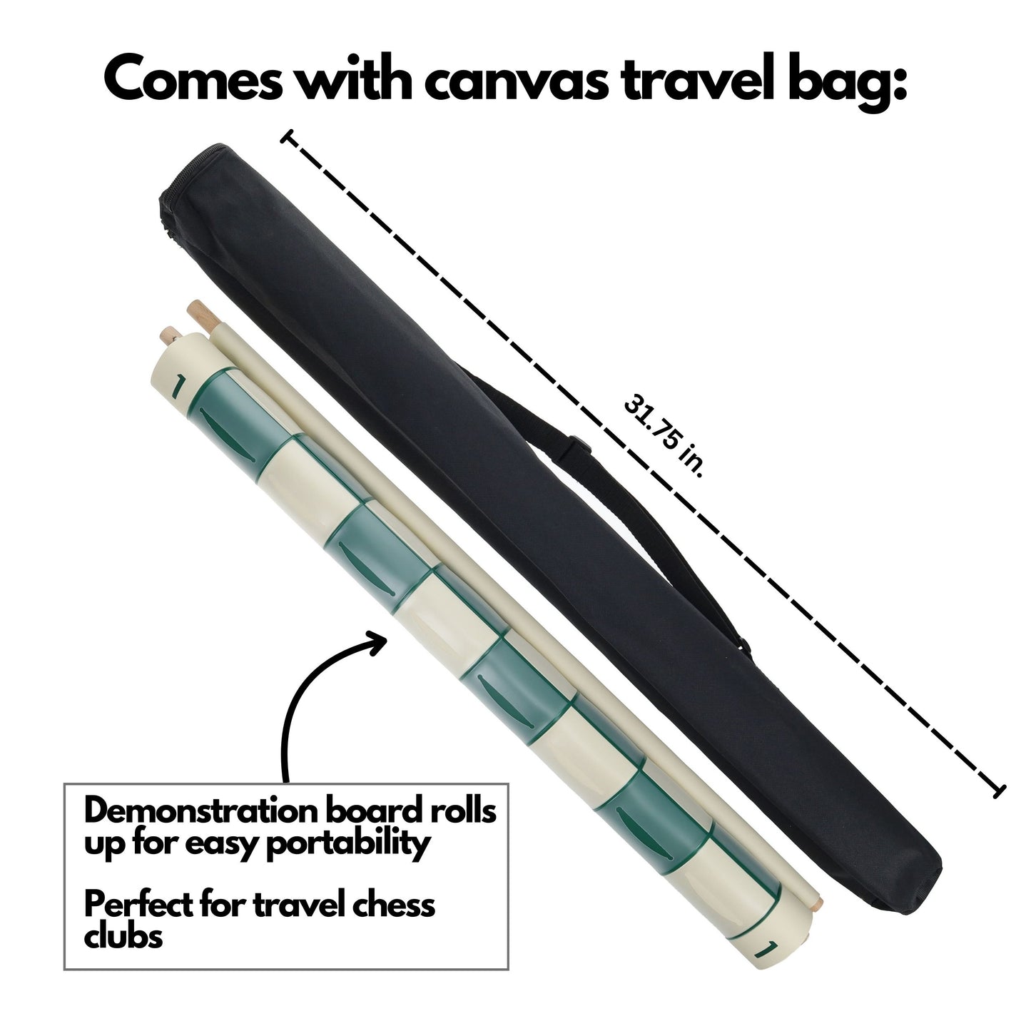 WE Games Chess Teaching Demonstration Board, Pieces Included, 27 in.