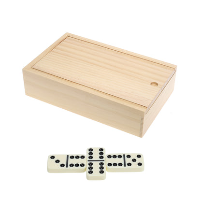 WE Games Double 6 White Dominoes Game Set in Wooden Case