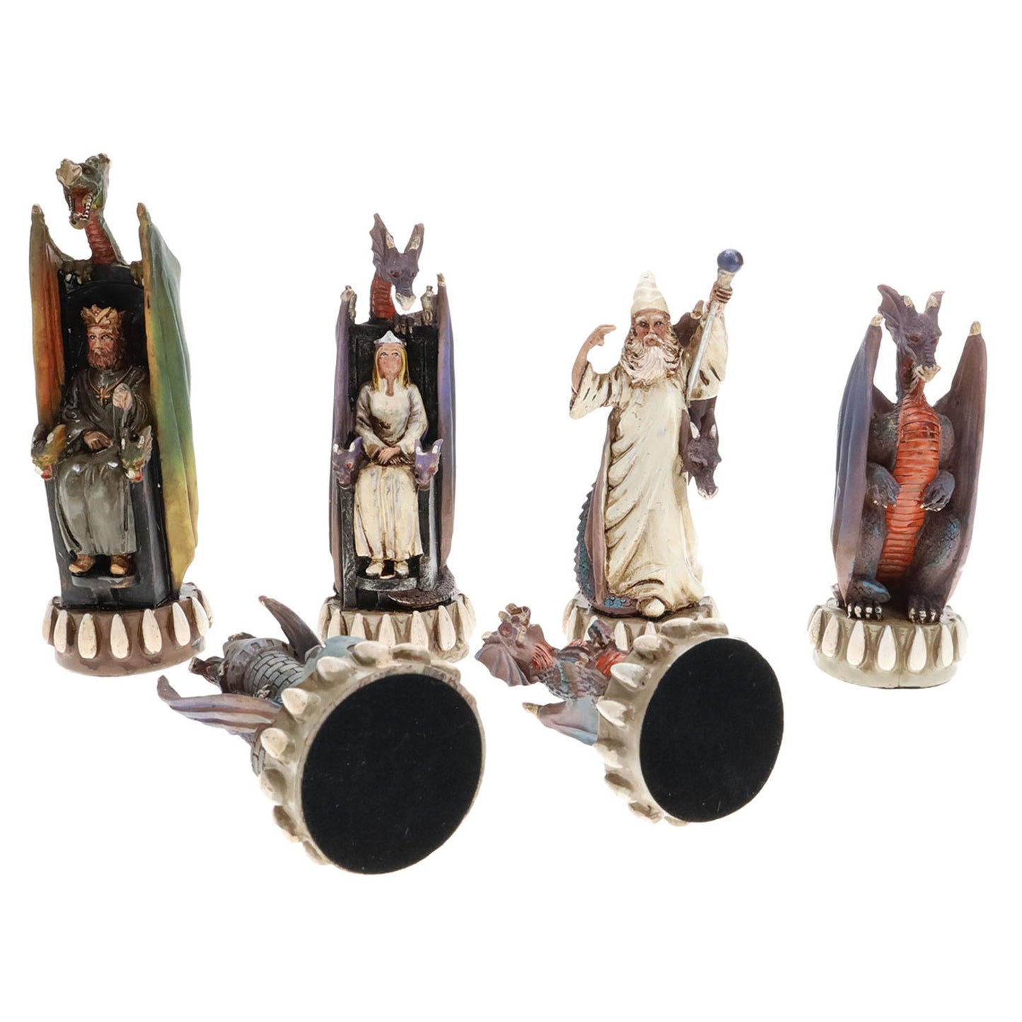 WE Games Hand Painted Dragon Themed Chess Pieces with 4.7 in. King.