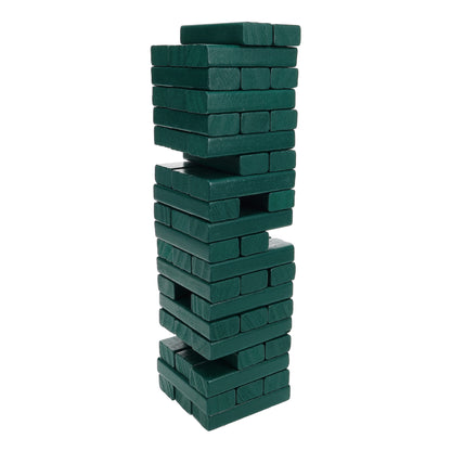 WE Games Wood Block Stacking Party Game That Tumbles Down when you play - Includes 12 in. Wooden Box and die