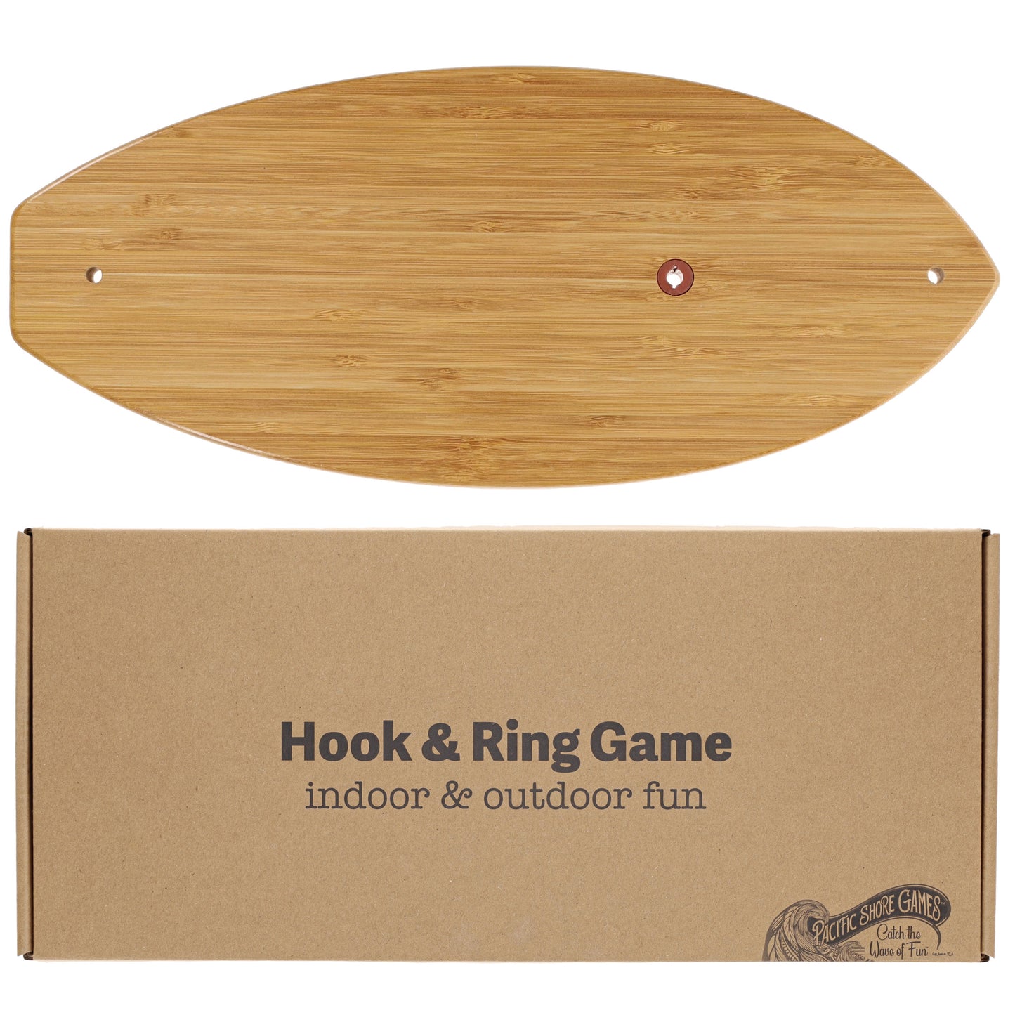 Pacific Shore Games Wooden Hook and Ring Game - Outdoor Games for Adults and Family, Ultimate Ring Toss Game