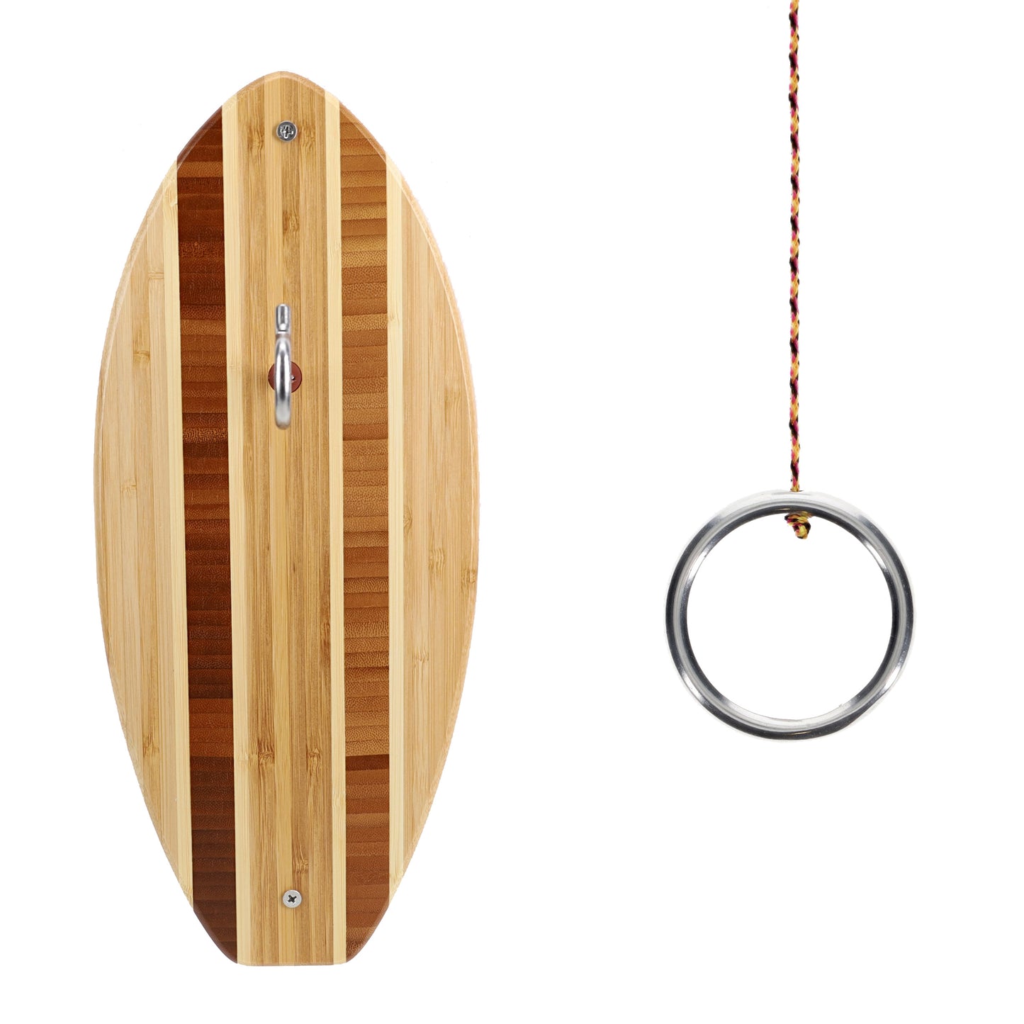 Pacific Shore Games Striped Wooden Hook and Ring Game - Outdoor Games for Adults and Family, Ultimate Ring Toss Game