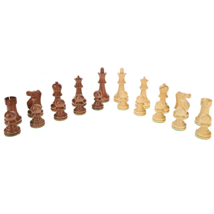 WE Games Luxury Wooden Chess Set - 21.75 inch Walnut and Sycamore Chess Board with Weighted Sheesham & Boxwood Staunton Chess Pieces