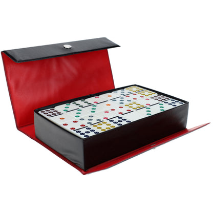 WE Games Double Nine Dominoes - Ivory Color Tiles with Color Dots