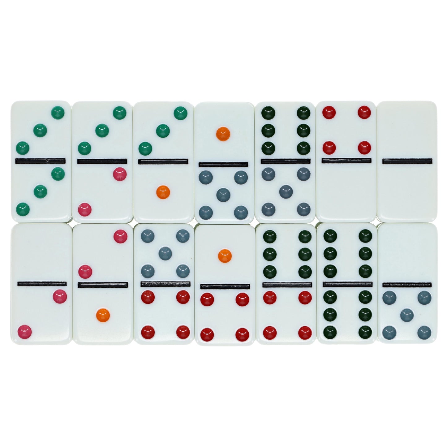 WE Games Double Nine Dominoes - Ivory Color Tiles with Color Dots