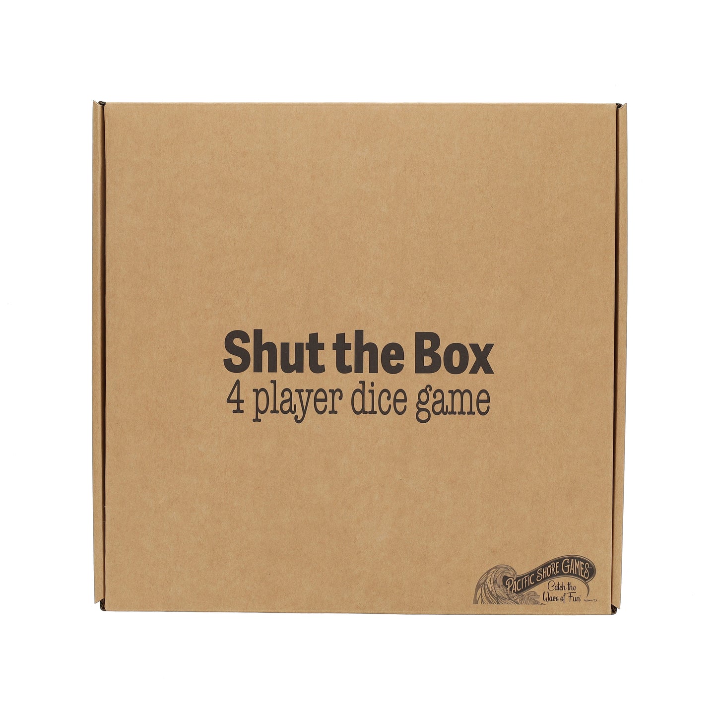 Pacific Shore Games 4 Player Shut the Box Dice Board Game with Walnut Stained Wood - 12 in.