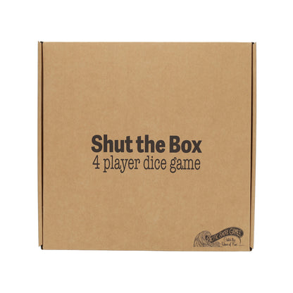 Pacific Shore Games 4 Player Shut the Box Dice Board Game with Walnut Stained Wood - 12 in.