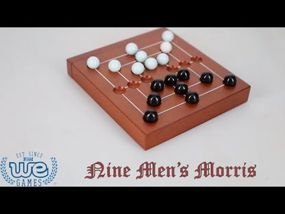 WE Games Nine Men's Morris Wooden Travel Game with Marbles - 5 inch Travel Size