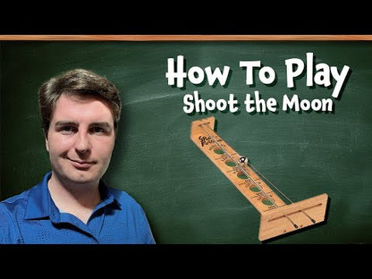 WE Games Shoot The Moon Board Game - Dark Stained Solid Wood - 17.5 in.