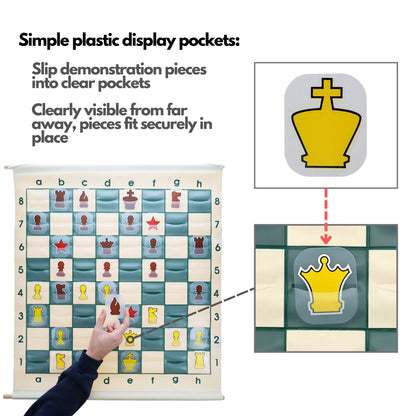 WE Games Chess Teaching Demonstration Board, Pieces Included, 27 in.