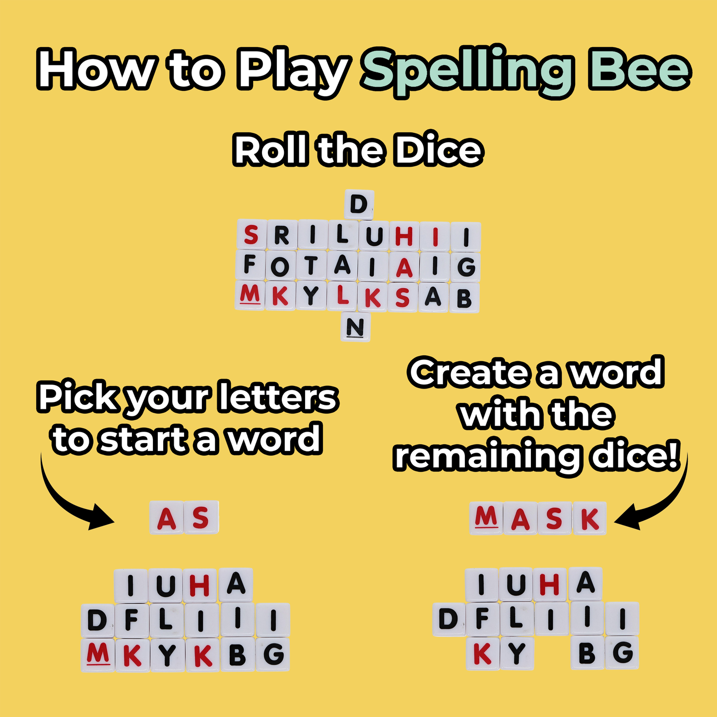 TDC Games Spelling Bee Dice Game