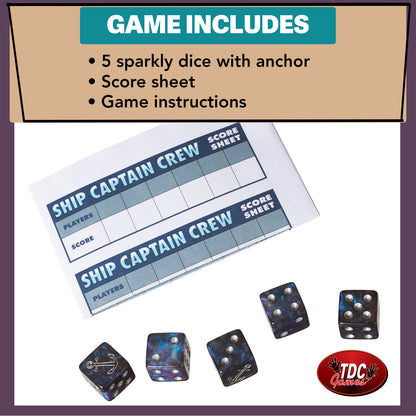 Ship Captain Crew Dice Game, Great for Party Favors, Family Games, Stocking Stuffer, Travel Games, and Camping Games, Dice Games for Adults, Fun Games for Family Game Night