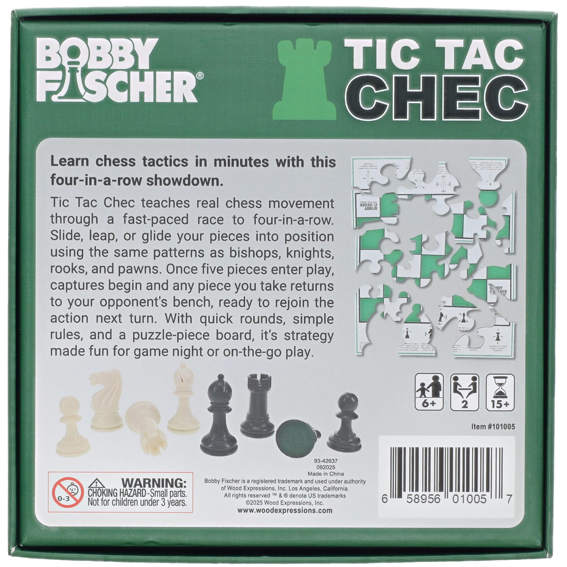 Bobby Fischer Tic Tac Chec Game – wood-expressions