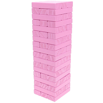 WE Games Wood Block Stacking Party Game That Tumbles Down when you play - Includes 12 in. Wooden Box and die