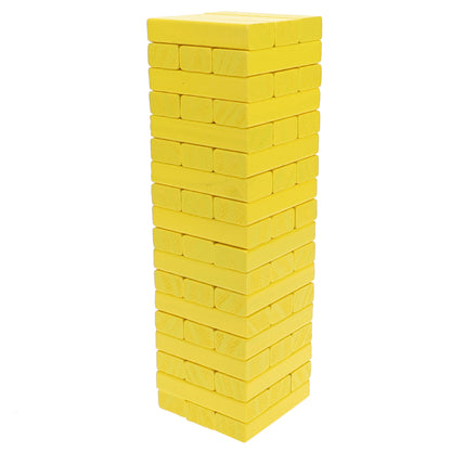 WE Games Wood Block Stacking Party Game That Tumbles Down when you play - Includes 12 in. Wooden Box and die