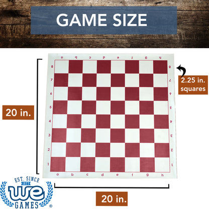 WE Games Tournament Roll Up Vinyl Chess Board - 20 inches