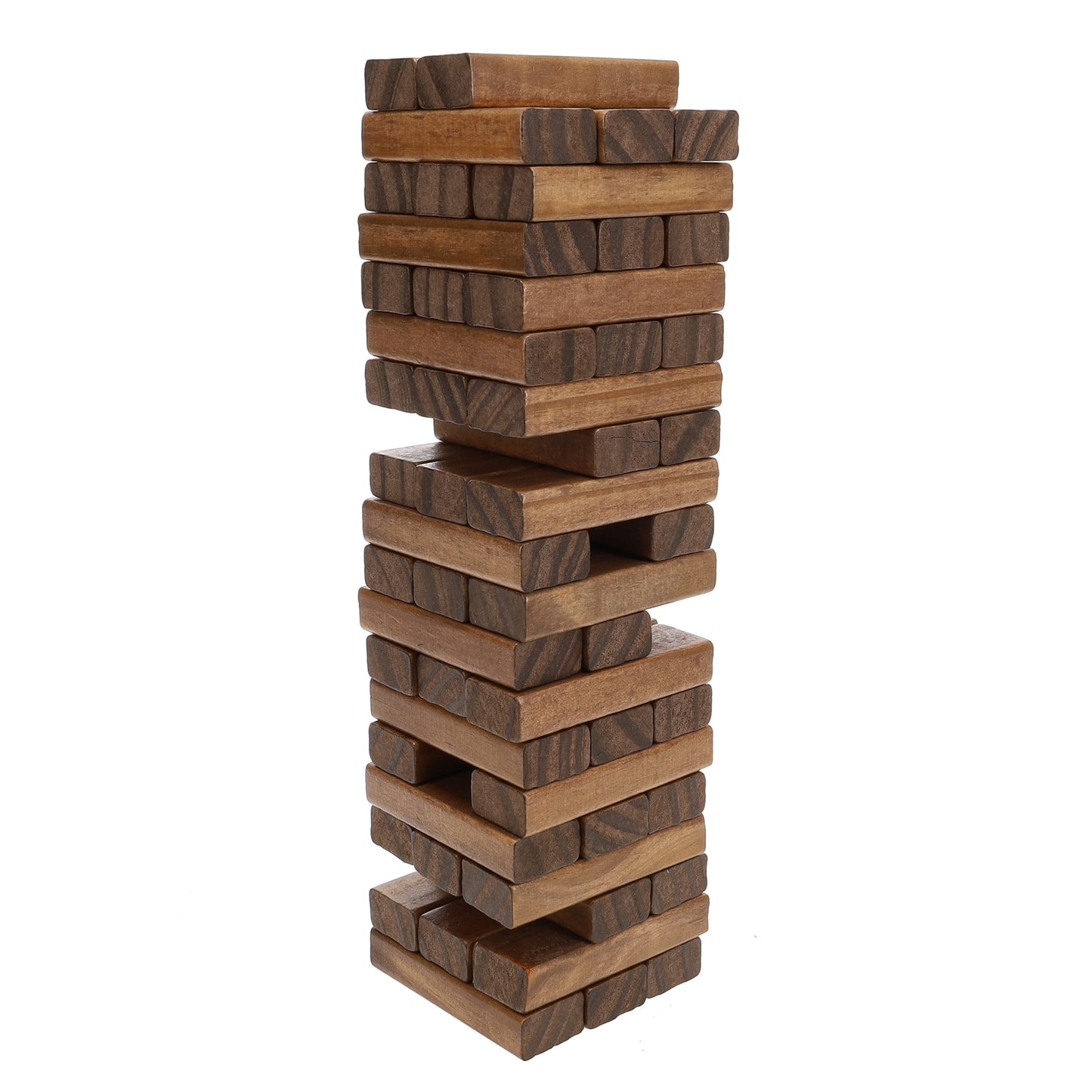 WE Games Wood Block Stacking Party Game That Tumbles Down when you play - Includes 12 in. Wooden Box and die