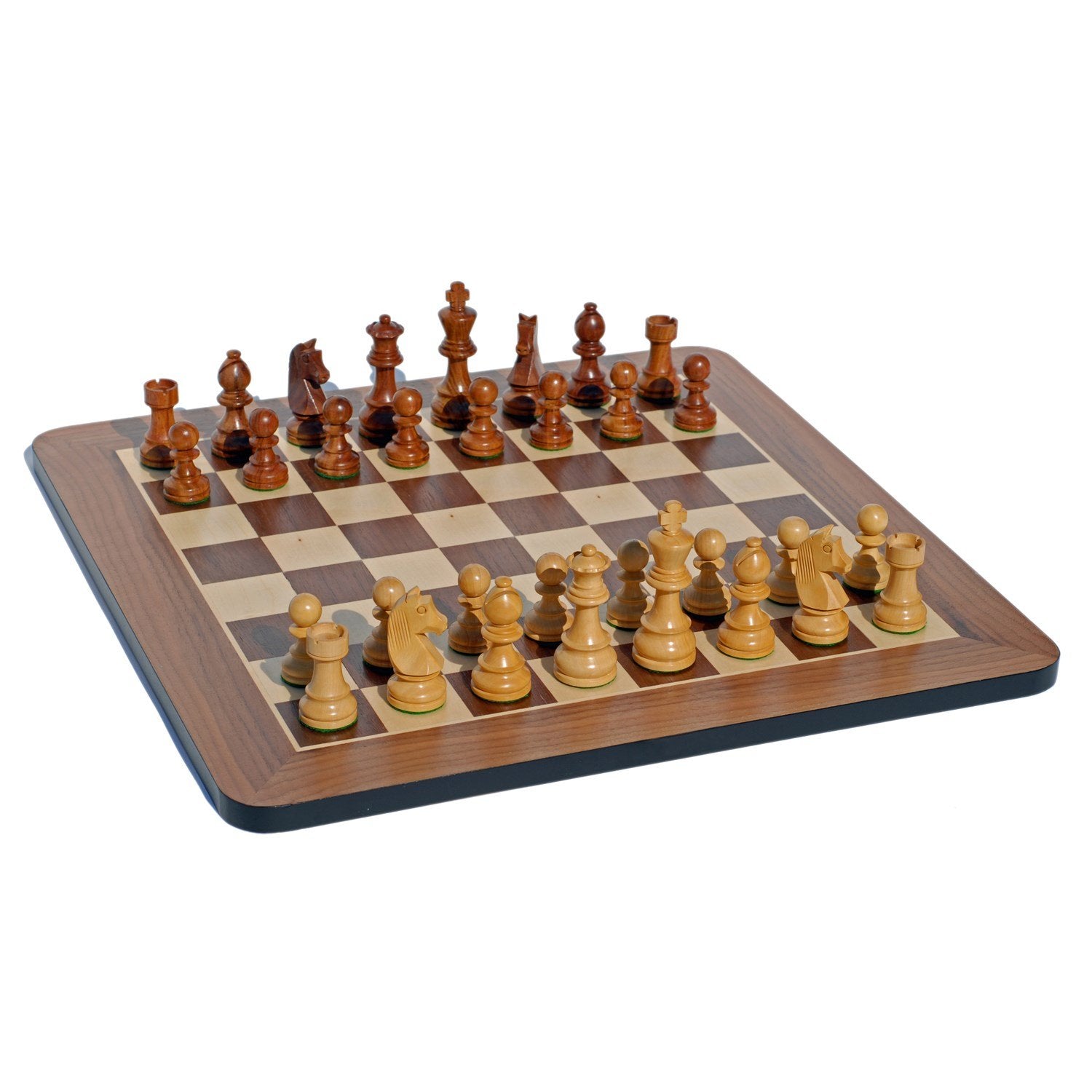 Grand Staunton Chess Set – Tournament Size Weighted Pieces & Walnut Board – 21 in.